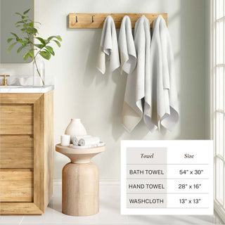 Cotton Linen-Like Border 6-Piece Towel Set - Priya Collection Great Bay Home