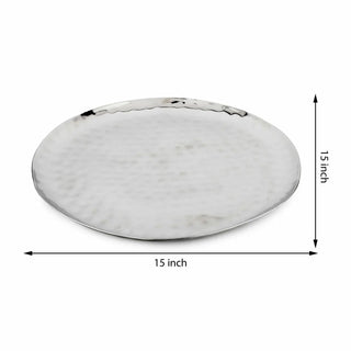 Full Polished Stainless Steel 14" Round Service Tray INOX Artisans