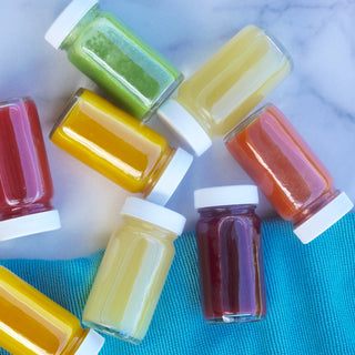 Glass Juice Shot Bottles Set