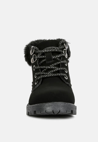 Fur Collared Ankle Boots