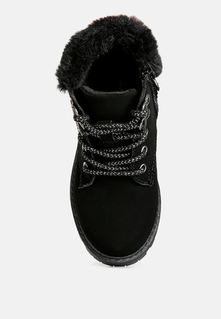 Fur Collared Ankle Boots