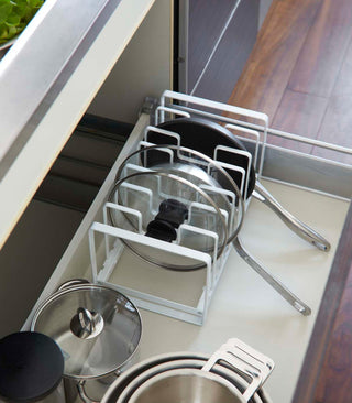 Adjustable Pot Lid and Frying Pan Organizer - Steel - By Baano
