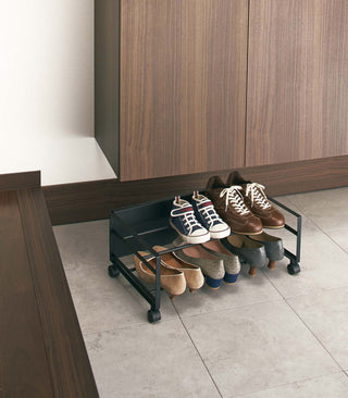 Rolling Shoe Rack (9" H)  - Steel - By Baano