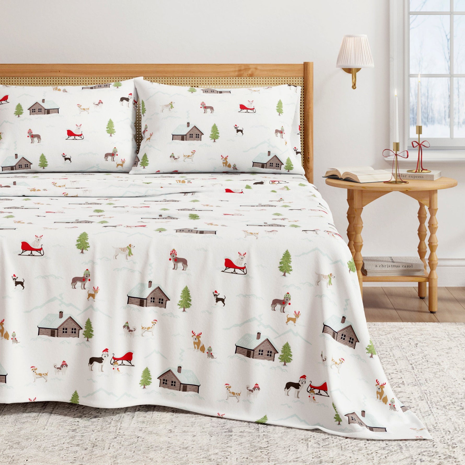4-Piece Turkish Cotton Christmas Flannel Sheet - Whittaker Collection
