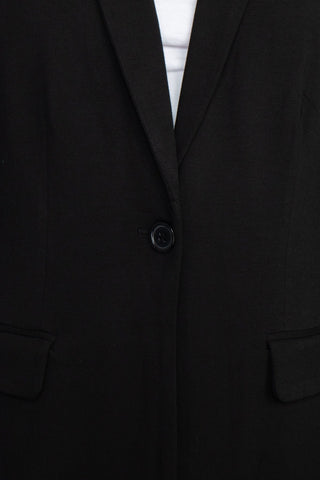 M Magaschoni Notch Collar Long Sleeve Welt Pockets 1 Button Closure Rayon Blazer - By Baano