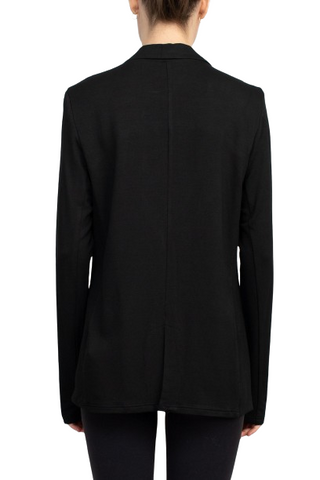 M Magaschoni Notch Collar Long Sleeve Welt Pockets 1 Button Closure Rayon Blazer - By Baano