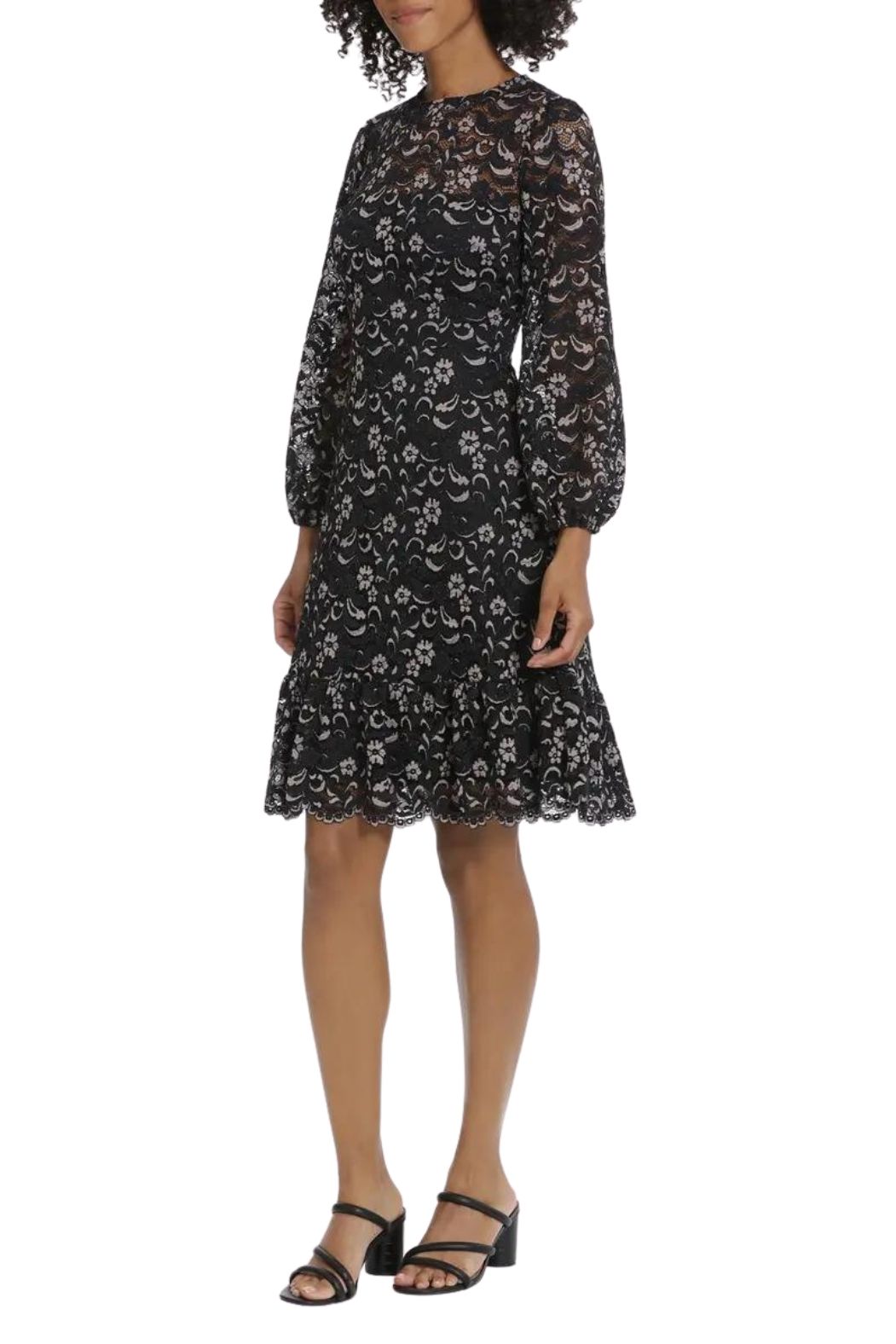 Maggy London Floral Lace Long Sleeve Fit & Flare Dress - Glamourous Grace