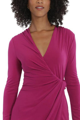 Maggy London Long Sleeve Twisted - Waist Wrap Dress - Glamourous Grace