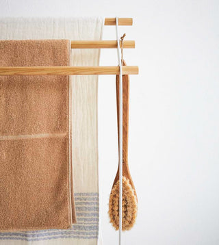 Bath Towel Rack (32" H)  - Steel + Wood - By Baano