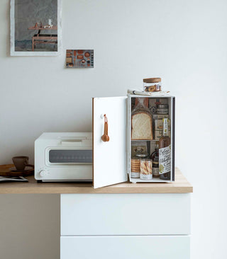 Bread Box - Vertical - Steel + Wood - By Baano