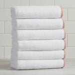 Cotton Border-Stitched 6-Piece Towel Set - Valery Collection