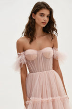 Geisha Bustier Tulle Midi Dress - By Baano
