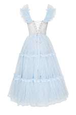 Geisha Bustier Tulle Midi Dress - By Baano