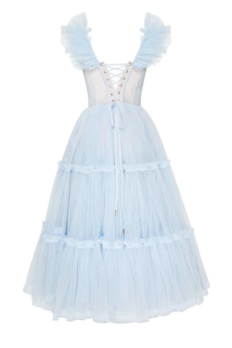 Geisha Bustier Tulle Midi Dress - By Baano