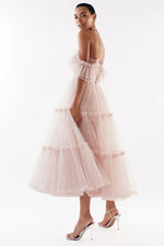 Geisha Bustier Tulle Midi Dress - By Baano