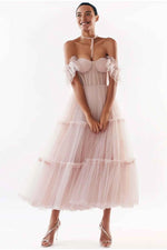 Geisha Bustier Tulle Midi Dress - By Baano