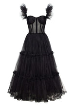Geisha Bustier Tulle Midi Dress - By Baano