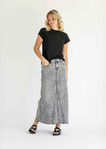 Genevieve A-line Denim Maxi Skirt