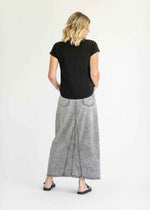 Genevieve A-line Denim Maxi Skirt