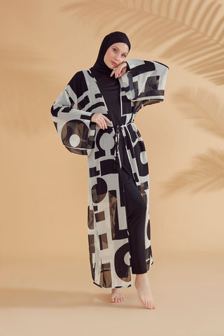 Black Pareo Kimono P2337 - By Baano