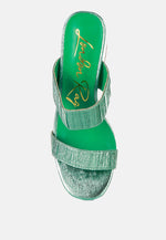 Giblet Metallic Slip On Block Heels