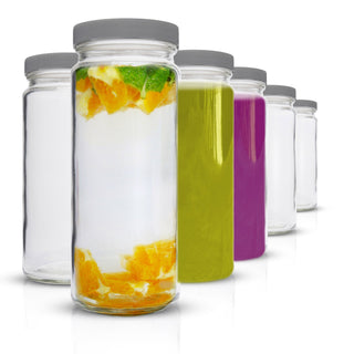 Original Series Wide Mouth Glass Bottles w/ Lids & Silicone Liner, 16 oz