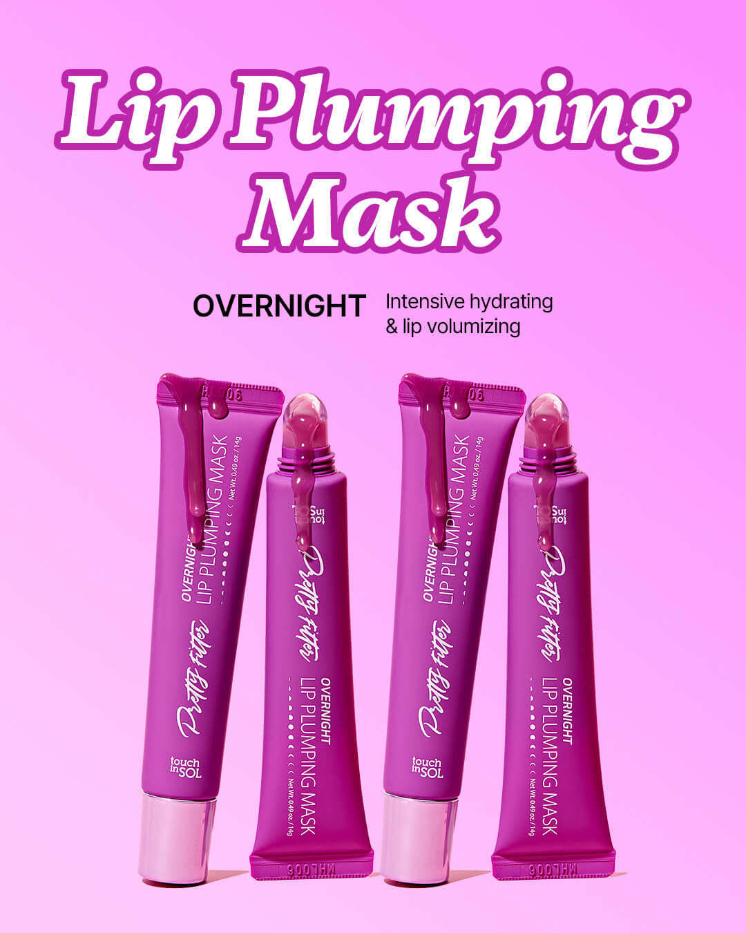 Pretty Filter Lip Plumping Gloss Mask Tube Night (14 ml) - By Baano