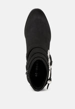 Goth Big Buckle Ankle Boots