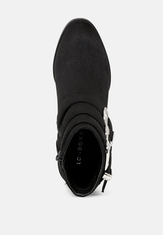 Goth Big Buckle Ankle Boots