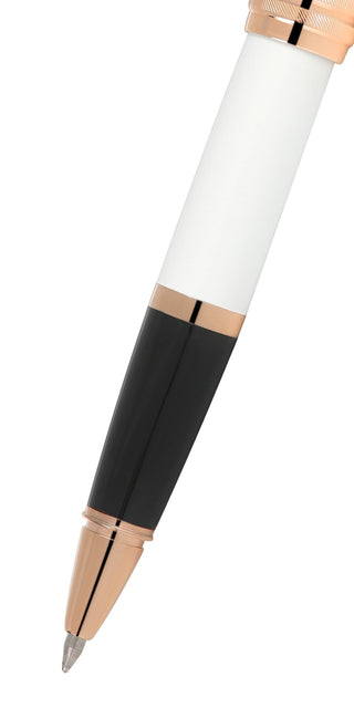 Bailey™ Pearlescent White Lacquer Rollerball Pen - By Baano