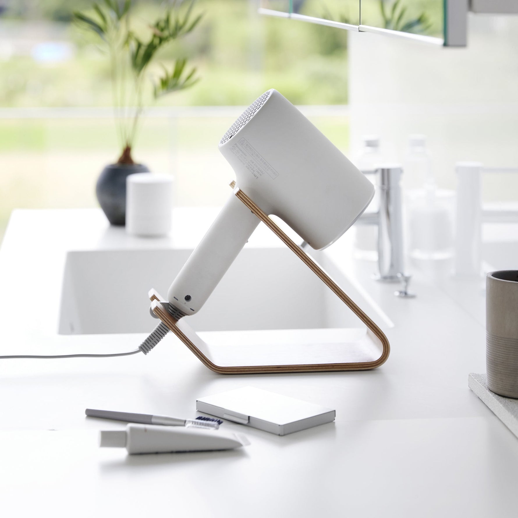 Hair Dryer and Iron Stand - Wood - By Baano