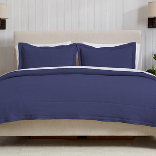 3 Piece Textured Striped Quilt Set - Ellie Collection