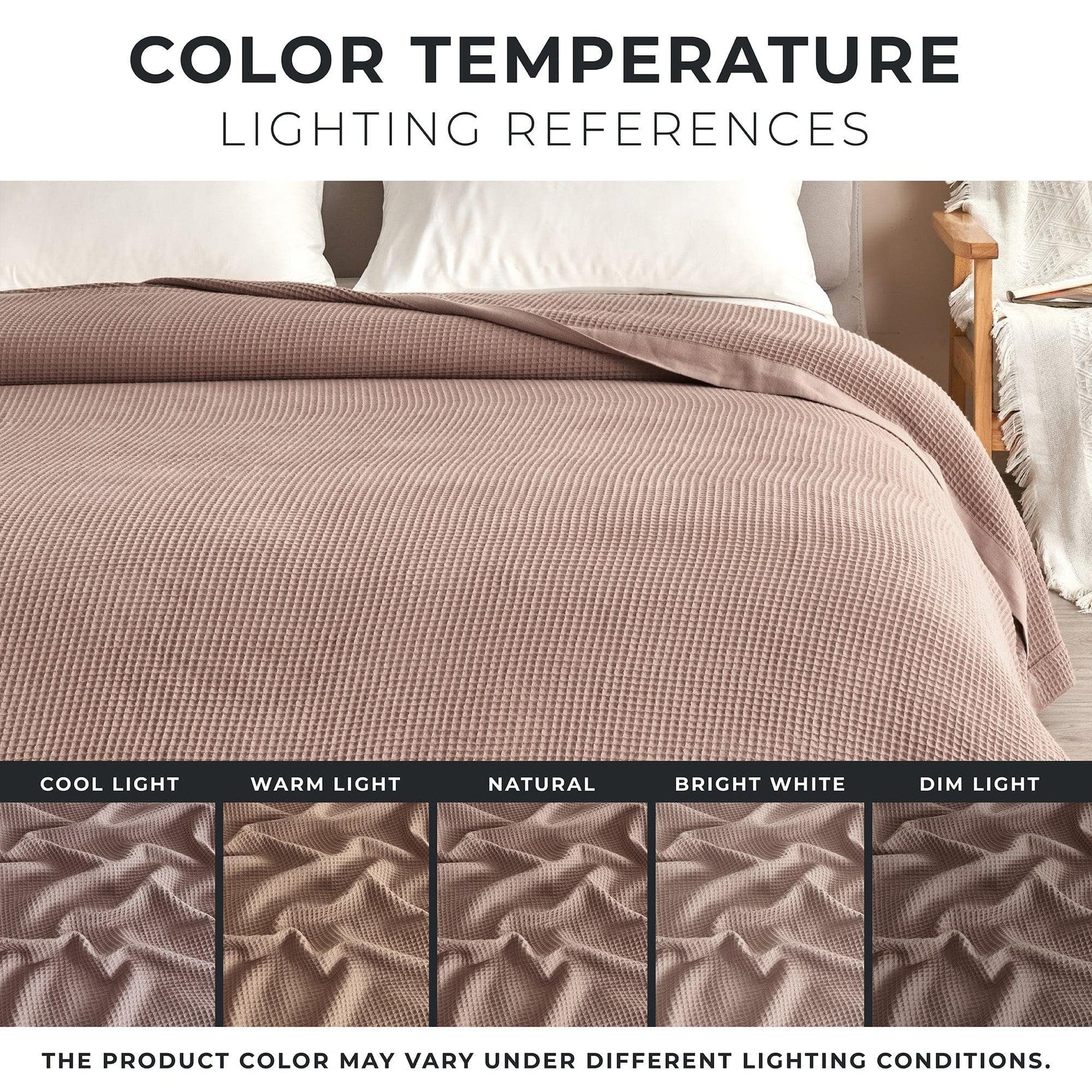 100% Cotton Small Waffle Weave Blanket - Hazel Collection Great Bay Home