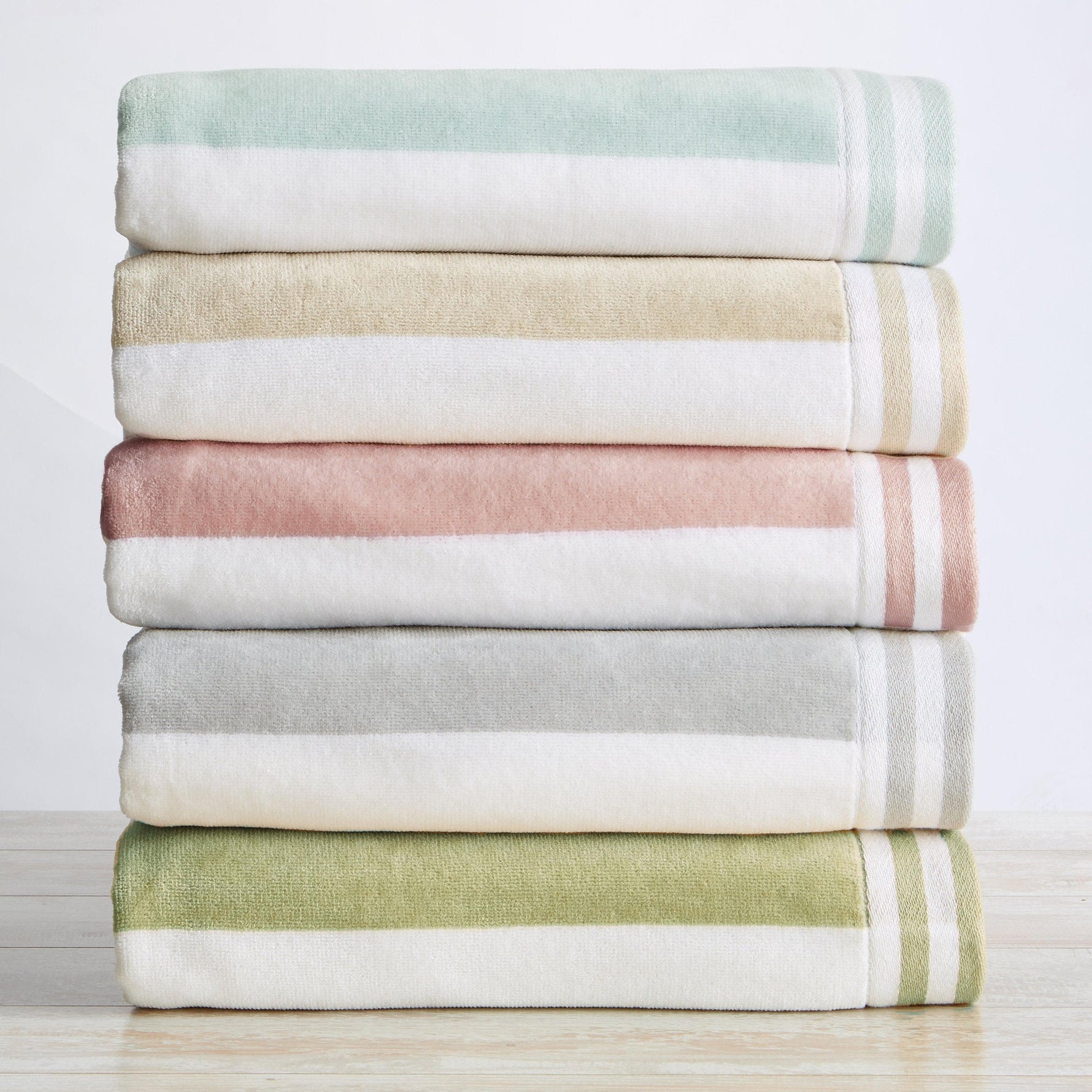 4 Pack Striped Cabana Oversized Beach Towel - Edgartown Great Bay Home