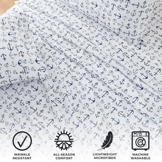 4-Piece Coastal Microfiber Sheet - Newport Collection