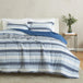 Blue Gradient Stripe Print / Navy Solid