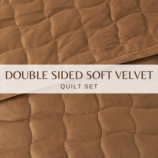 Velvet Box-Stitched Quilt Set - Vivica Collection