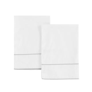 600 Thread Count Framed Sateen Embroidered Cotton Pillowcase Pair
