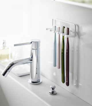 Traceless Adhesive Toothbrush Holder - Steel - By Baano