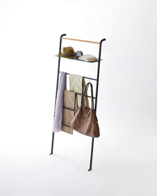 Leaning Storage Ladder With Shelf (63" H)  - Steel - By Baano