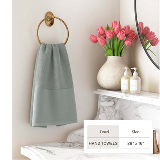 Cotton Linen-Like Border 6-Piece Towel Set - Priya Collection Great Bay Home