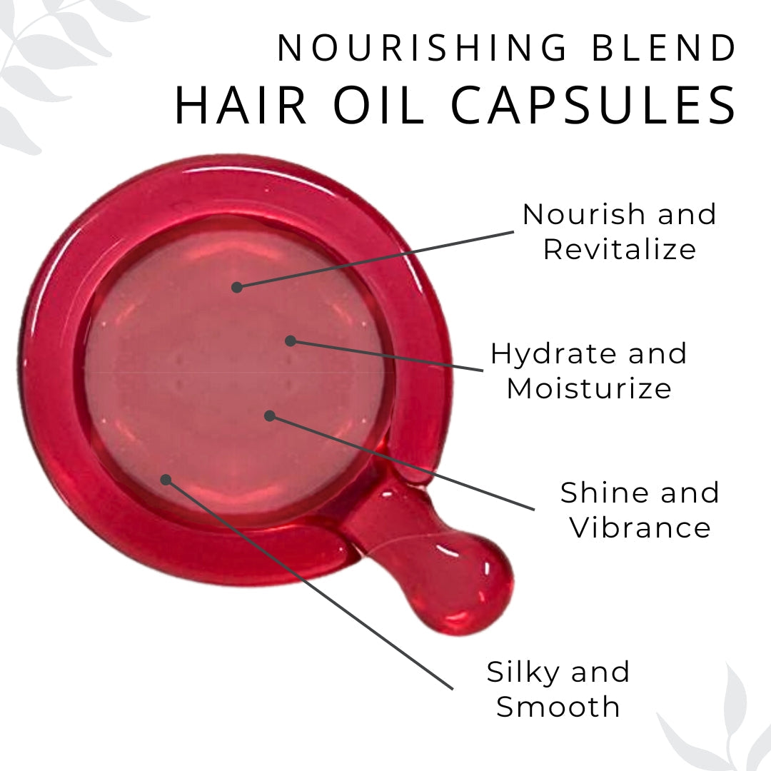 Lightweight Hair Oil Capsules - Nourishing Blend with Olive, Jojoba, Sunflower Seed and Rosemary Oil (Shine and Frizz Control) - 6 Pack with Display