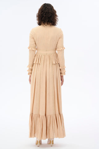 Long Sleeve Maxi Dress With Ruffles