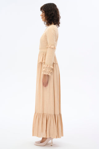 Long Sleeve Maxi Dress With Ruffles
