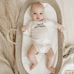 Half Birthday Organic Bodysuit Long Sleeve - By Baano