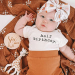 Half Birthday Organic Cotton Baby Bodysuit Short Sleeve Tenth & Pine