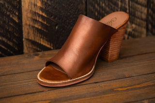 Hallie Heeled Sandal in Tan Naughty Monkey