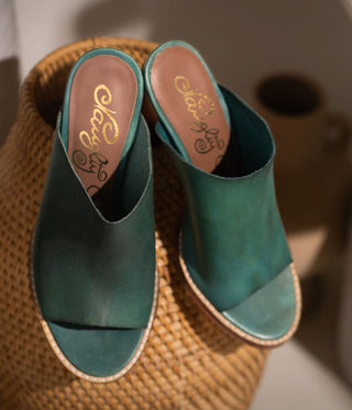 Hallie Heeled Sandal in Teal Naughty Monkey