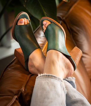 Hallie Heeled Sandal in Teal Naughty Monkey