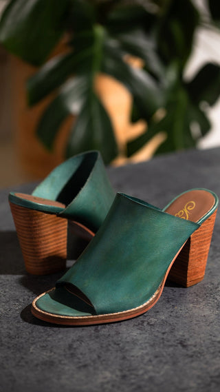 Hallie Heeled Sandal in Teal Naughty Monkey